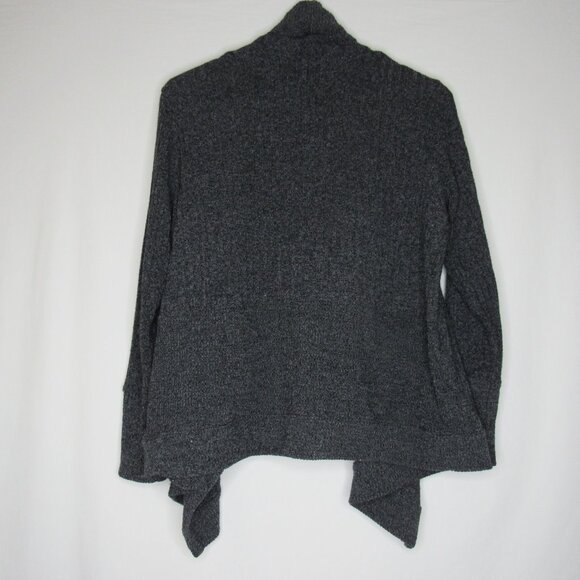 Athleta TIBURON Charcoal Gray Black Drape Wrap Sweater Women's M Medium - Picture 8 of 9